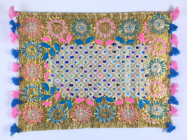 Moroccan Hand Woven Embelished Placemats